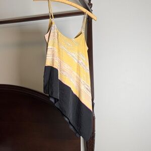 RACHEL Rachel Roy Yellow and Black Asymmetrical Camisole